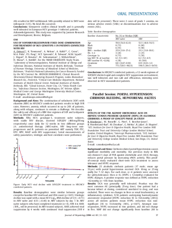 (PDF) O15 Effects of the FXR Agonist Obeticholic Acid on Hepatic Venous ...