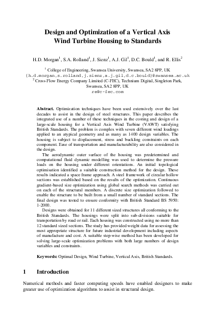 (PDF) Design and Optimization of a Vertical Axis Wind Turbine Housing ...