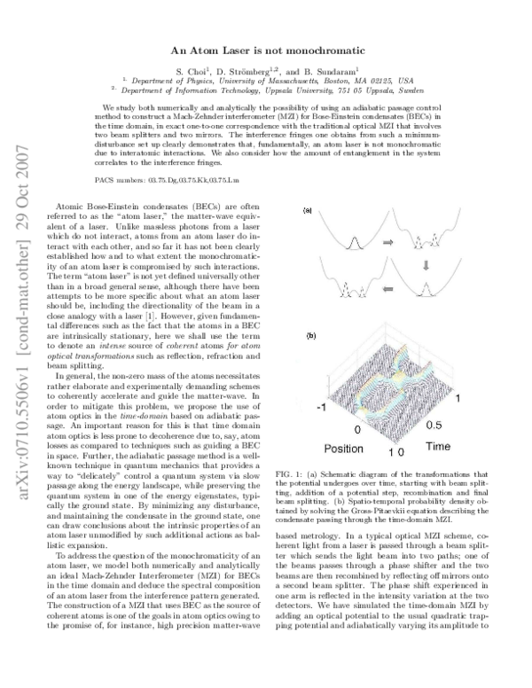 (PDF) Atom lasers are not monochromatic