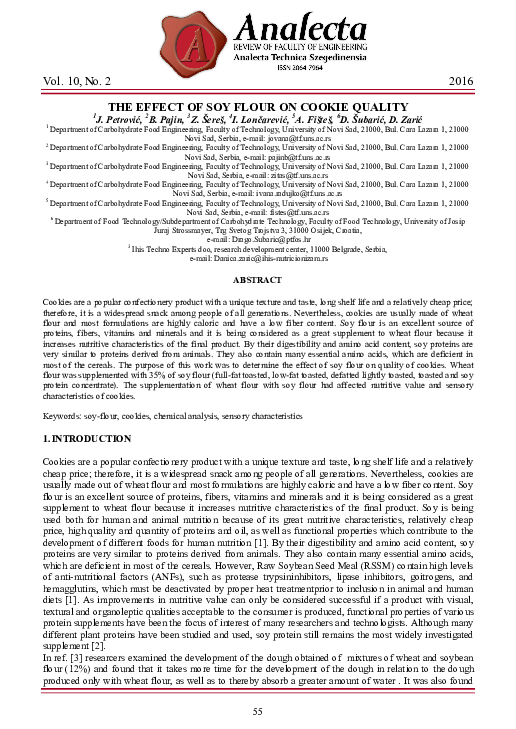 (PDF) The Effect of Soy Flour on Cookie Quality