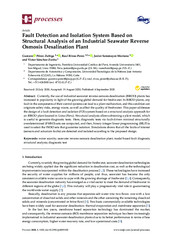 (PDF) Fault Detection and Isolation System Based on Structural Analysis ...