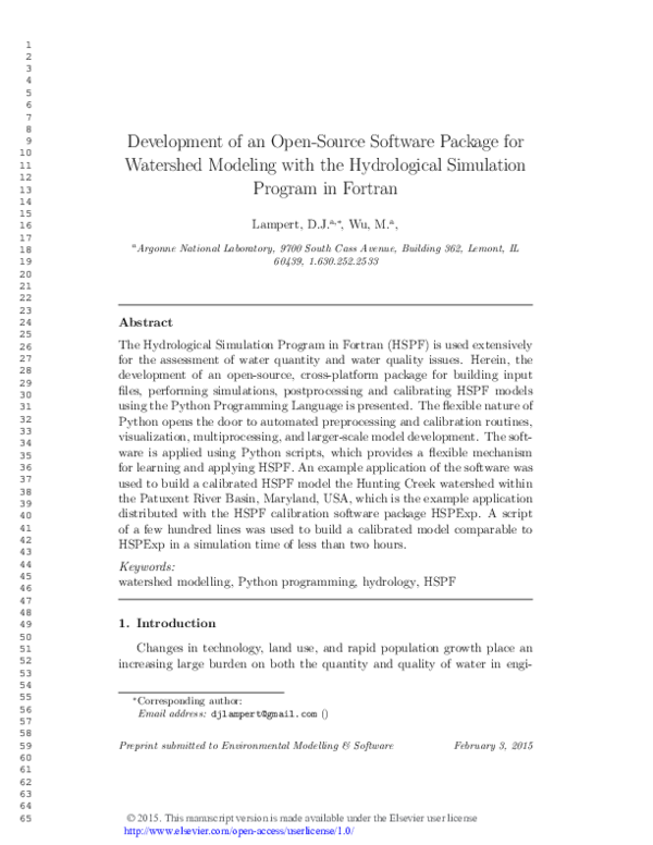 (PDF) Development of an open-source software package for watershed ...