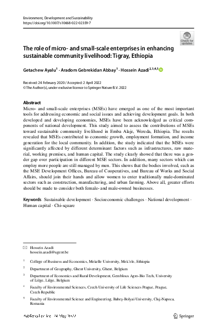 (PDF) The role of micro- and small-scale enterprises in enhancing ...