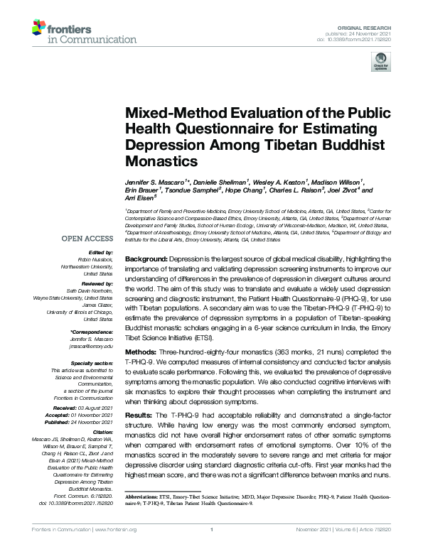 (PDF) Mixed-Method Evaluation of the Public Health Questionnaire for ...
