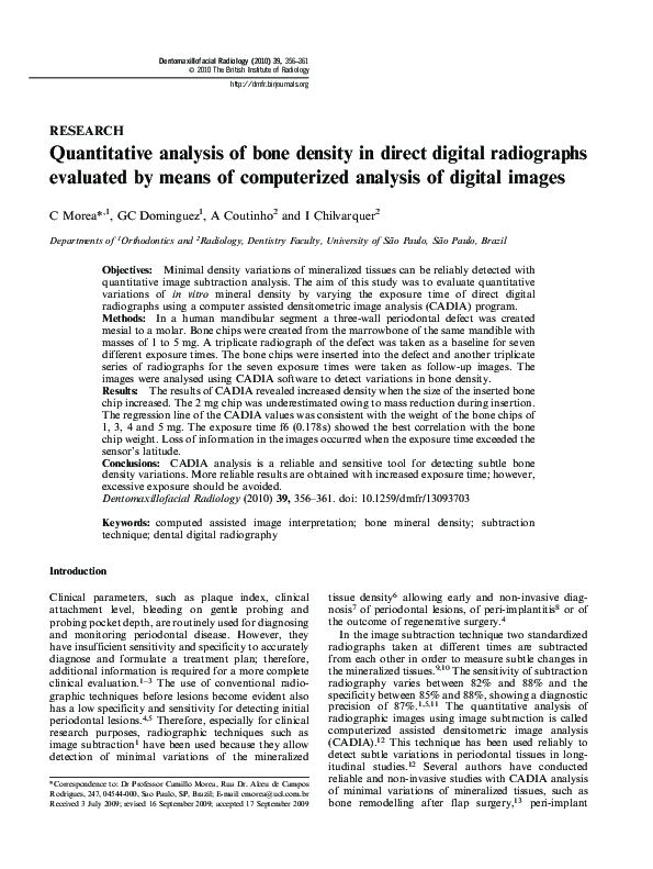 (PDF) Quantitative analysis of bone density in direct digital ...
