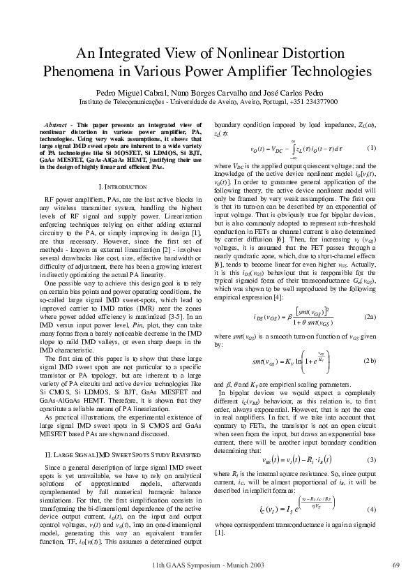 (PDF) An Integrated View of Nonlinear Distortion Phenomena in Various ...