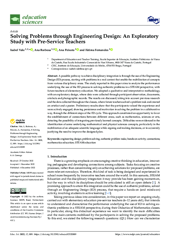 (PDF) Solving Problems through Engineering Design: An Exploratory Study ...