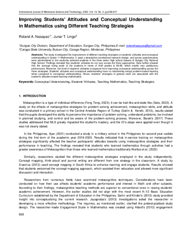 (PDF) Improving Students’ Attitudes and Conceptual Understanding in ...