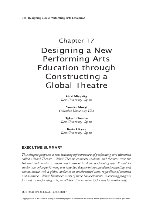 (PDF) Designing a New Performing Arts Education through Constructing a ...