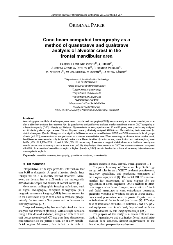 (PDF) Cone beam computed tomography as a method of quantitative and ...