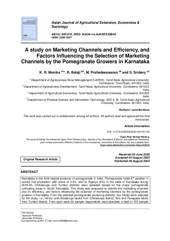 (PDF) A study on Marketing Channels and Efficiency, and Factors ...