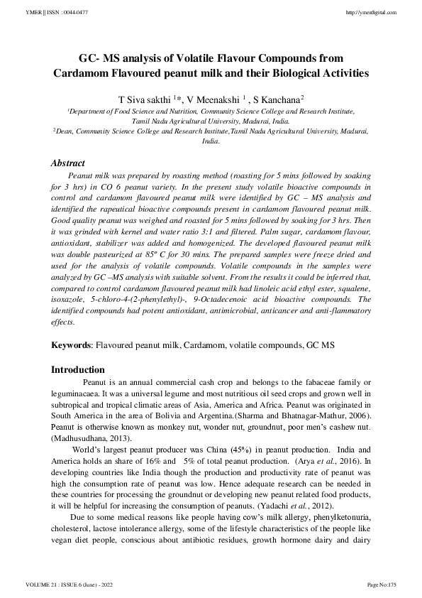 (PDF) GC- MS analysis of Volatile Flavour Compounds from Cardamom ...