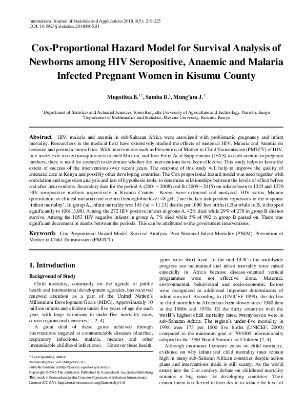 (PDF) The epidemiology of HIV seropositive malaria infected pregnant ...