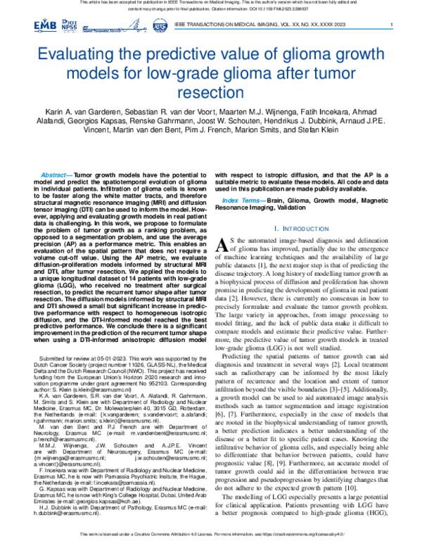 (PDF) Evaluating the predictive value of glioma growth models for low ...