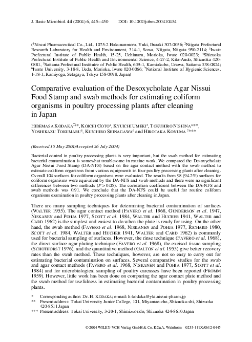 (PDF) Comparative evaluation of the Desoxycholate Agar Nissui Food ...