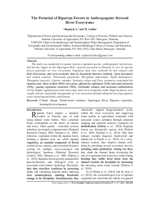 (PDF) The Potential of Riparian Forests in Anthropogenic Stressed River ...