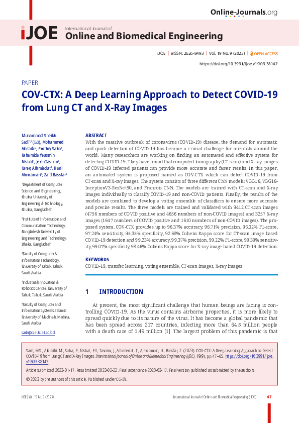 (PDF) COV-CTX: A Deep Learning Approach to Detect COVID-19 from Lung CT ...