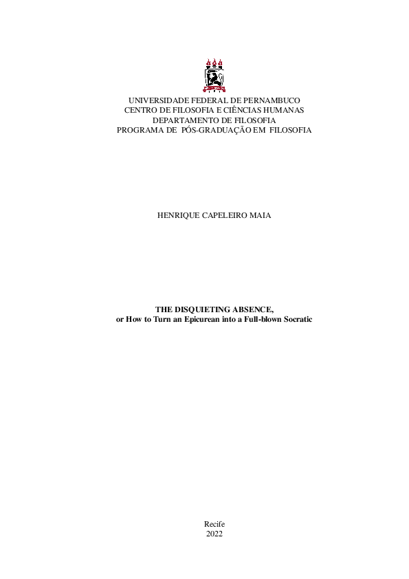 (PDF) The Disquieting Absence