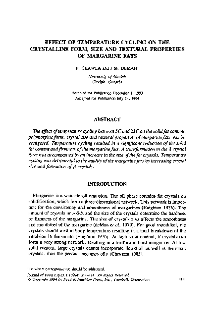 (PDF) Effect of Temperature Cycling on the Crystalline Form, Size and ...