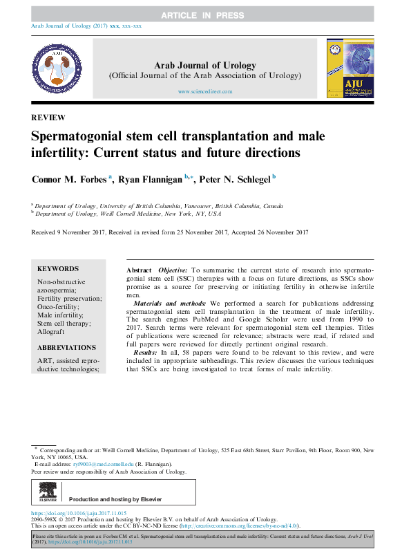 (PDF) Spermatogonial stem cell transplantation and testicular function