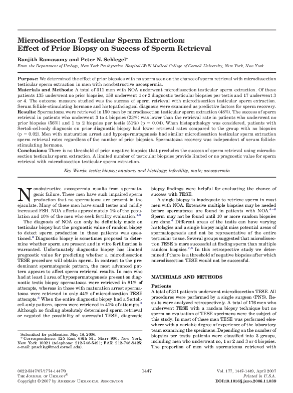 (PDF) Microdissection testicular sperm extraction and IVF-ICSI outcome ...