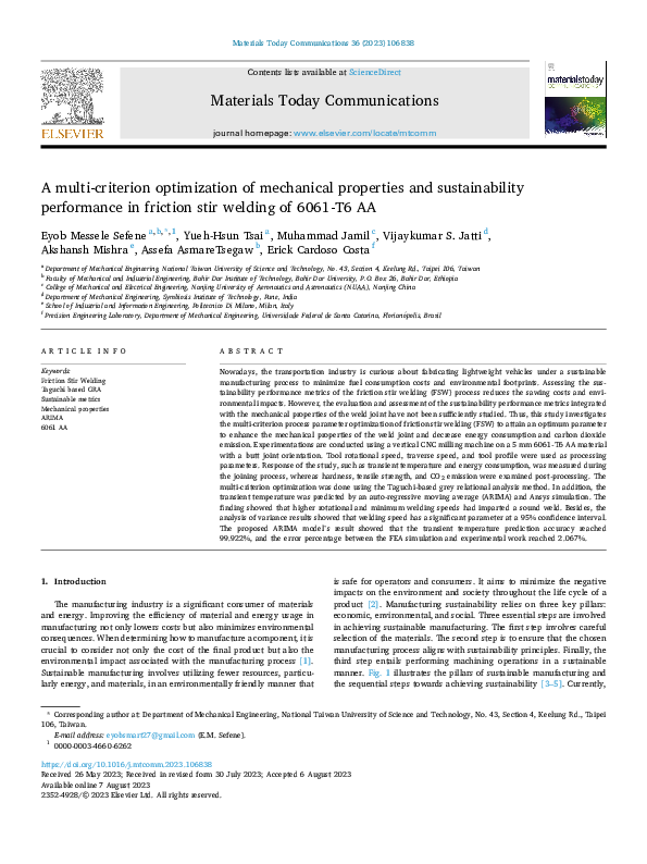 (PDF) A multi-criterion optimization of mechanical properties and ...