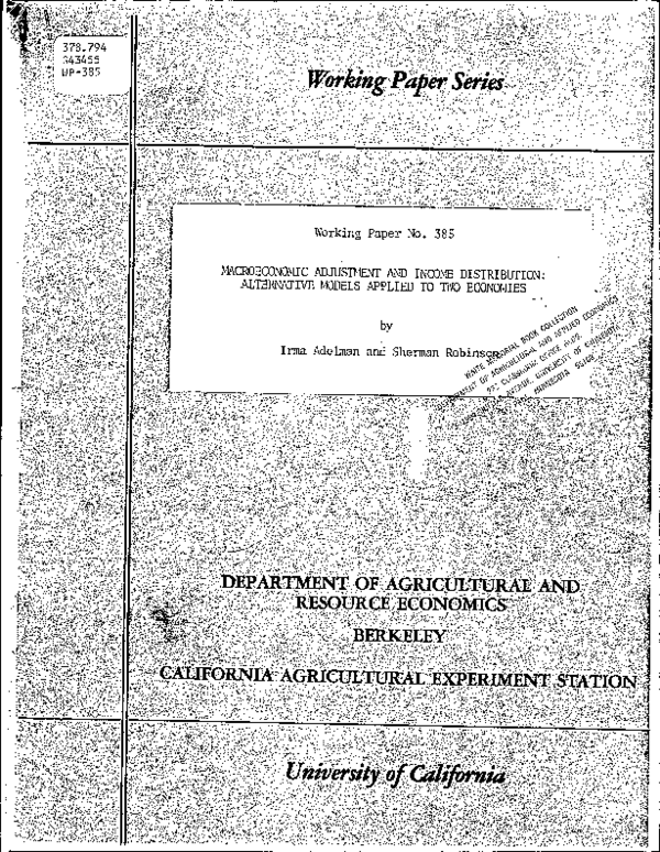 Macroeconomic adjustment and income distribution