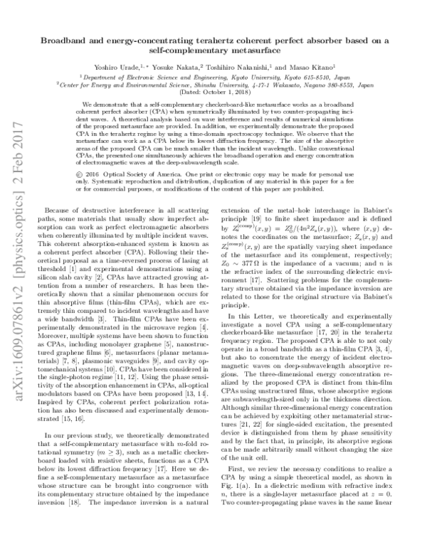 (PDF) Broadband and energy-concentrating terahertz coherent perfect ...