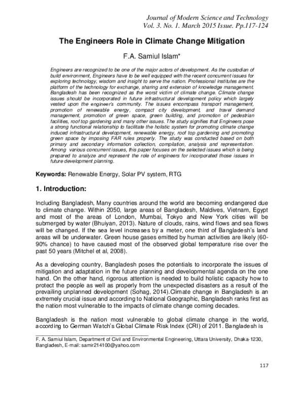 (PDF) The Engineers Role in Climate Change Mitigation