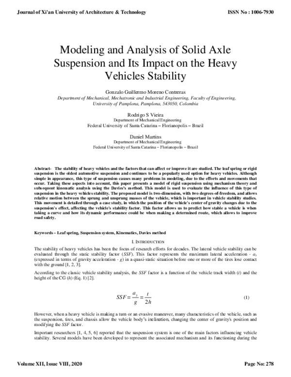 (PDF) Modeling and analysis of solid axle suspension and its impact on ...