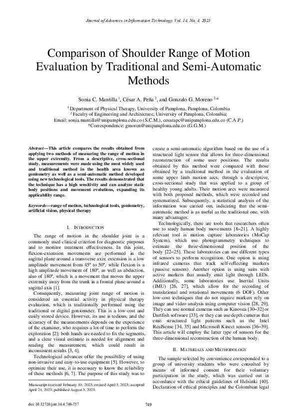 (PDF) Comparison of Shoulder Range of Motion Evaluation by Traditional ...