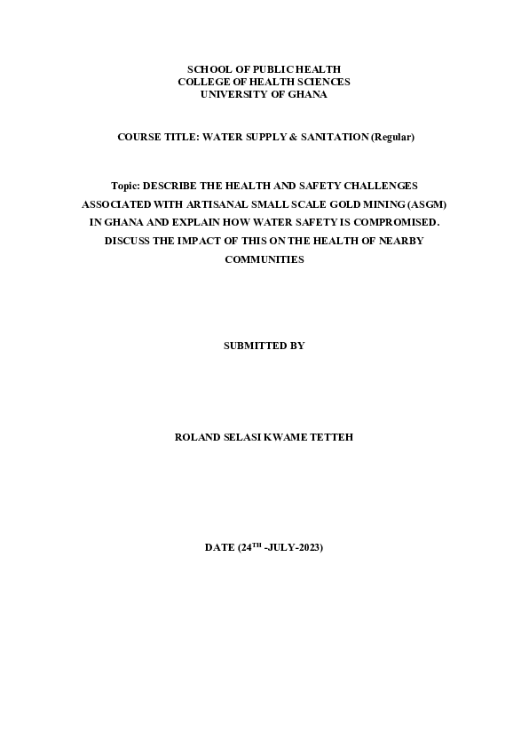 (PDF) DESCRIBE THE HEALTH AND SAFETY CHALLENGES ASSOCIATED WITH ...
