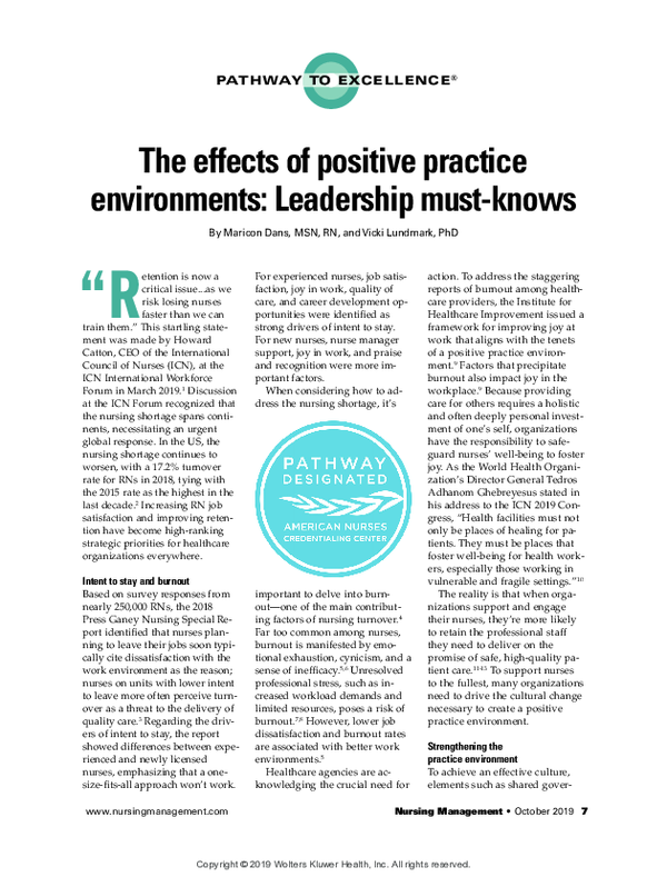 (PDF) The effects of positive practice environments