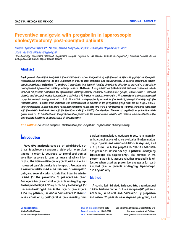 (PDF) Comparative clinical study of gabapentin and pregabalin for ...