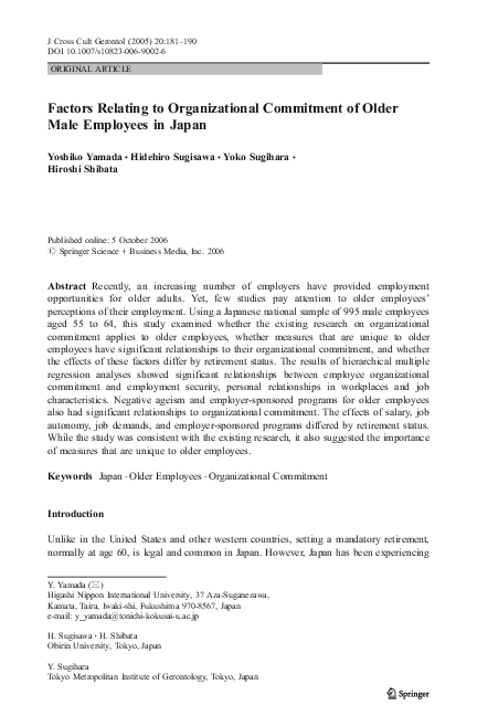 (PDF) Factors Relating to Organizational Commitment of Older Male ...