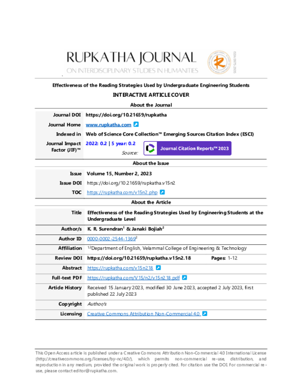 (PDF) Effectiveness of the Reading Strategies Used by Engineering ...