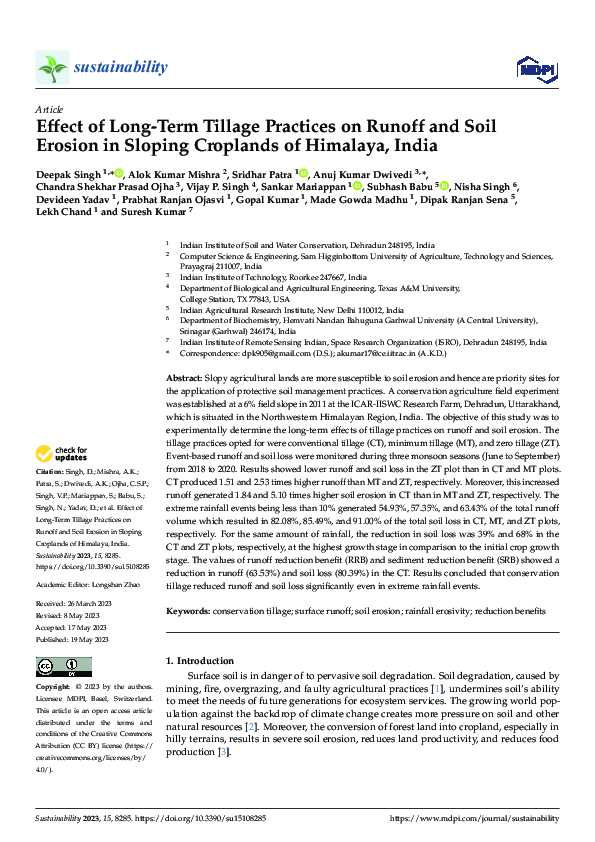 (PDF) Effect of Long-Term Tillage Practices on Runoff and Soil Erosion ...