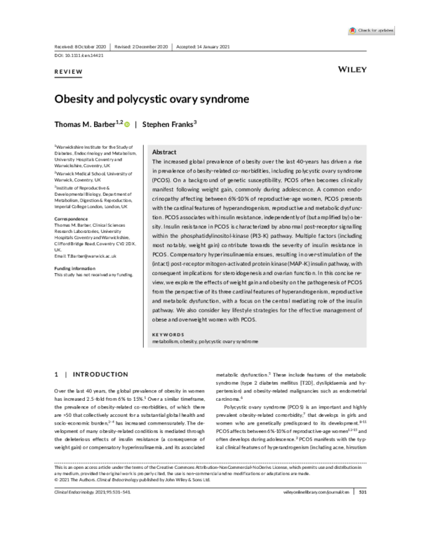 (PDF) Obesity and Polycystic Ovary Syndrome