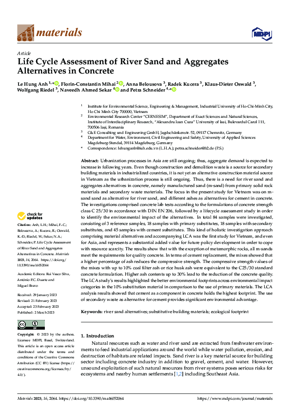 (PDF) Life Cycle Assessment of River Sand and Aggregates Alternatives ...