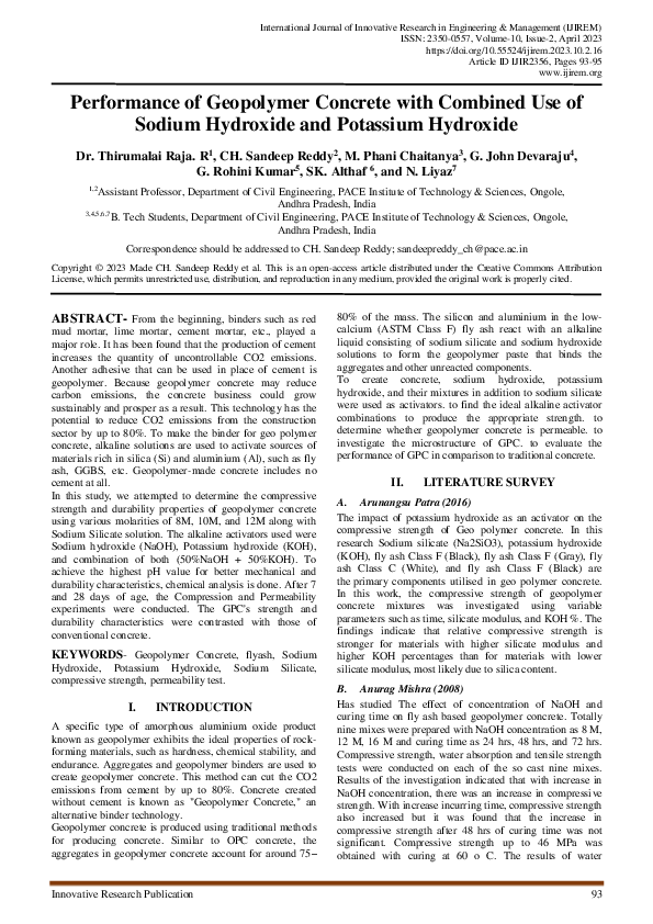 (PDF) Performance of Geopolymer Concrete with Combined Use of Sodium ...