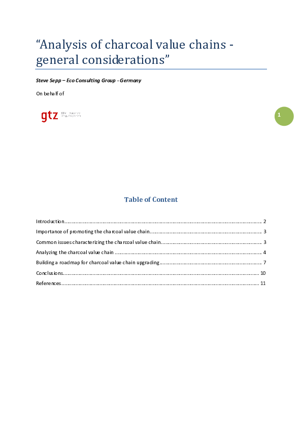 (PDF) “Analysis of charcoal value chains-general considerations”