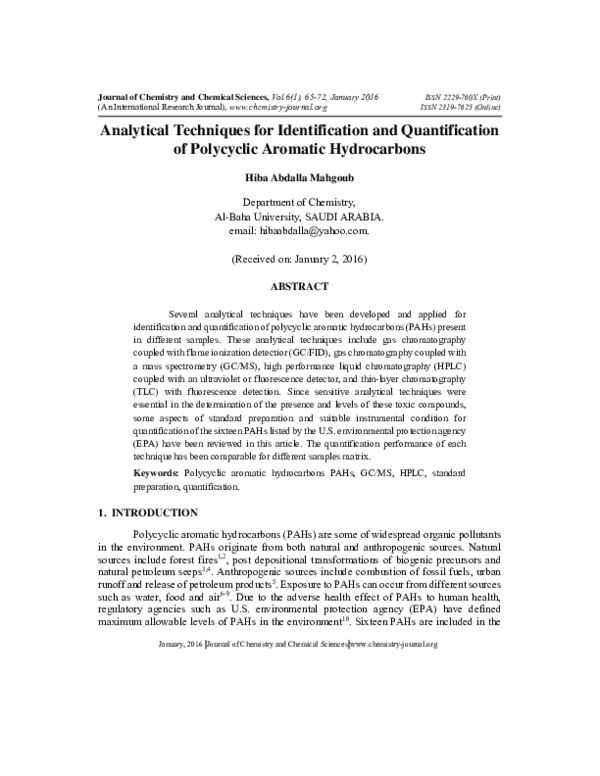 (PDF) Analytical Techniques for Identification and Quantification of ...