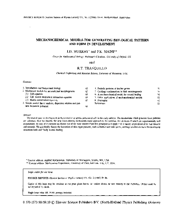 (PDF) Mechanochemical models for generating biological pattern and form ...