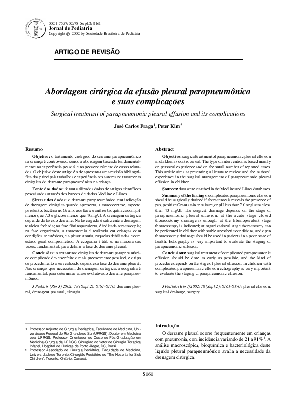 (PDF) Surgical treatment of parapneumonic pleural effusion and its ...