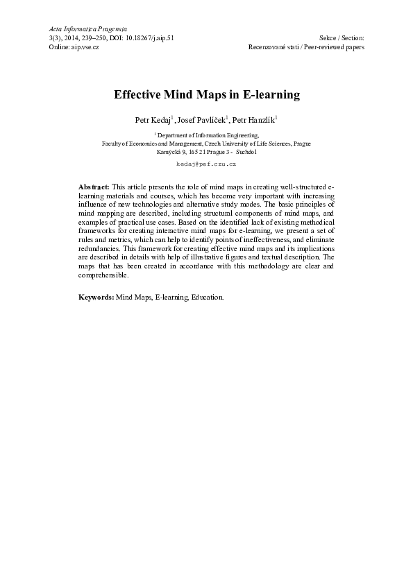 (PDF) Effective Mind Maps in E-learning