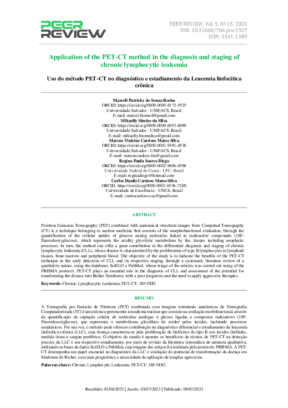 (PDF) Application of the PET-CT method in the diagnosis and staging of ...