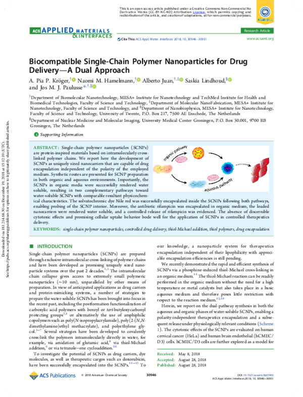 (PDF) Biocompatible Single-Chain Polymer Nanoparticles for Drug ...