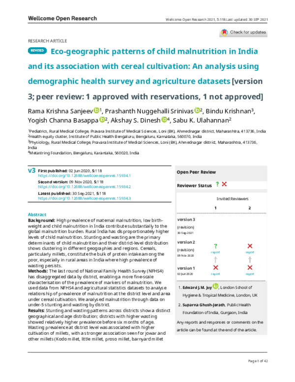 (PDF) Eco-geographic patterns of child malnutrition in India and its ...