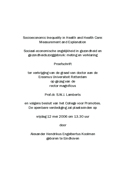 (PDF) Socioeconomic Inequality in Health and Health Care: Measurement ...