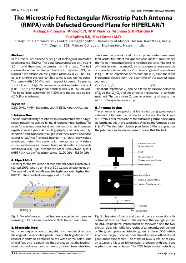 (PDF) The Microstrip Fed Rectangular Microstrip Patch Antenna (RMPA ...